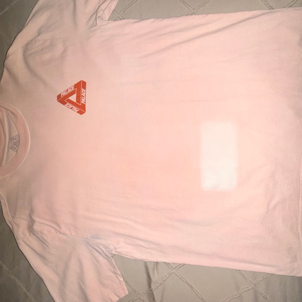 PALACE Light Pink Tee with Orange Logo